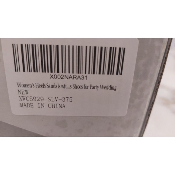 Lala Ikai Silver Strappy Open Toe Rhinestone Block Heels Party Shoe Sz 7.5 NIB - Picture 10 of 12